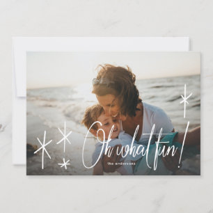 Overlay Lettering Oh What Fun Holiday Photo Card