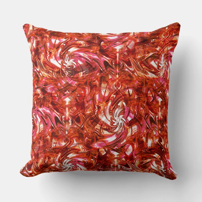 Overlay of red spots with slight rust tone throw pillow (Front)