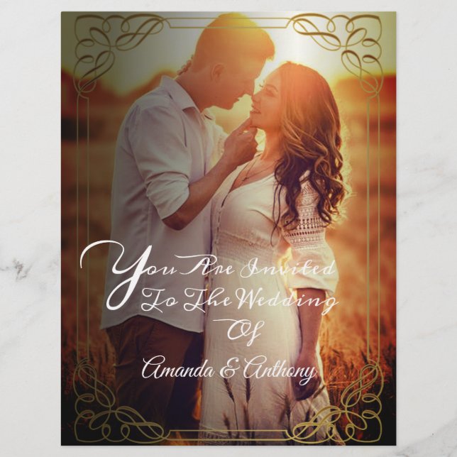 Overlay photo budget elegant wedding invitation fl flyer (Front)