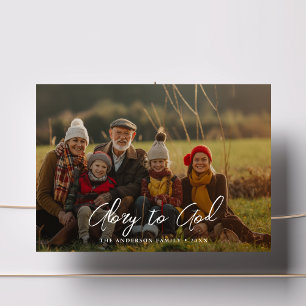 Overlay Photo Christmas Glory To God Religious Holiday Card