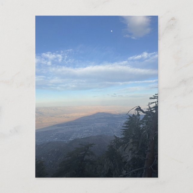 Overlook with Crescent Moon Blue Sky Postcard (Front)