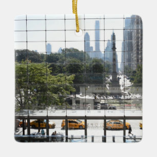 Overlooking Columbus Circle New York City Photo Ceramic Ornament