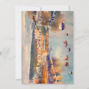 Overlooking The River Watercolor Holiday Card
