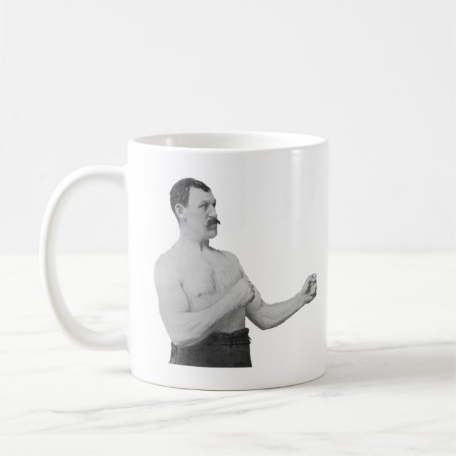 Overly Manly Man Meme Coffee Mug (Left)