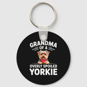 Overly Siled Yorkie Grandma Design Keychain