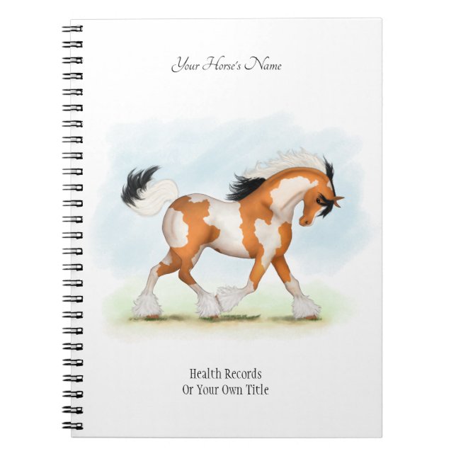 Overo Gypsy Personalized Horse Owner's Journal (Front)