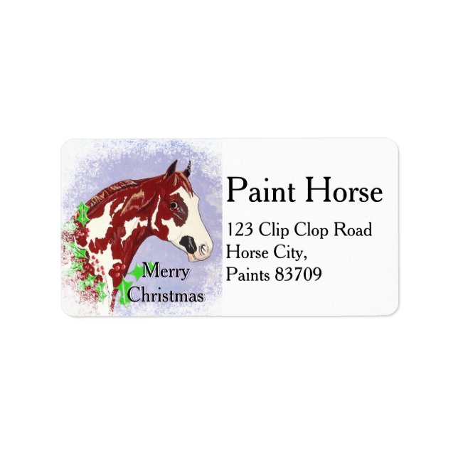 Overo Horse Head (Christmas) Label (Front)