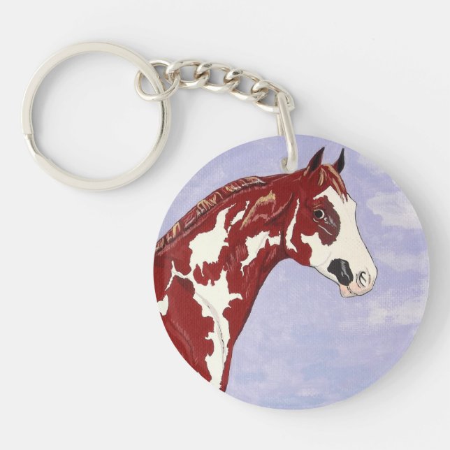 Overo Peinture Stallion - Porte - clé (Devant)