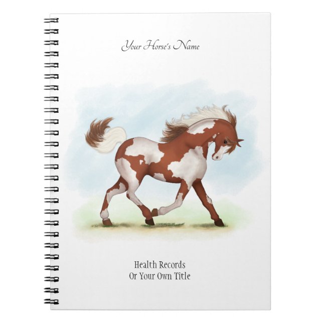 Overo Pinto Personalized Horse Owner's Journal (Front)