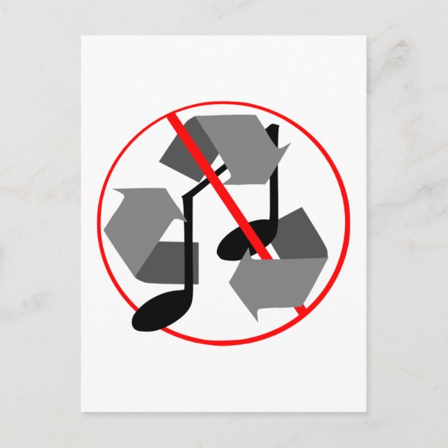 Overplayed Recycled Music Postcard (Front)
