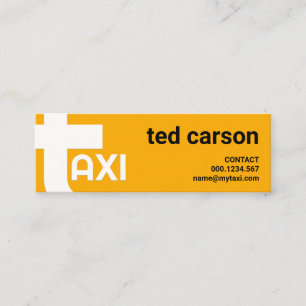 Oversize Alphabet-T Bold Yellow Taxi Service Mini Business Card