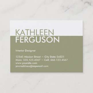 Oversize two tone colour block green professional business card