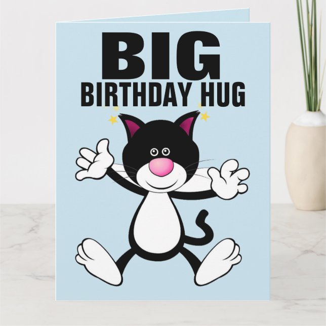 OVERSIZED 8X11 BIG CAT HUG BIRTHDAY CARDS (Front)