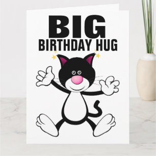 OVERSIZED 8X11 BIG CAT HUG BIRTHDAY CARDS