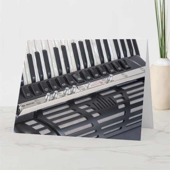 Oversized Accordion Player Accordionist Birthday Card (Front)
