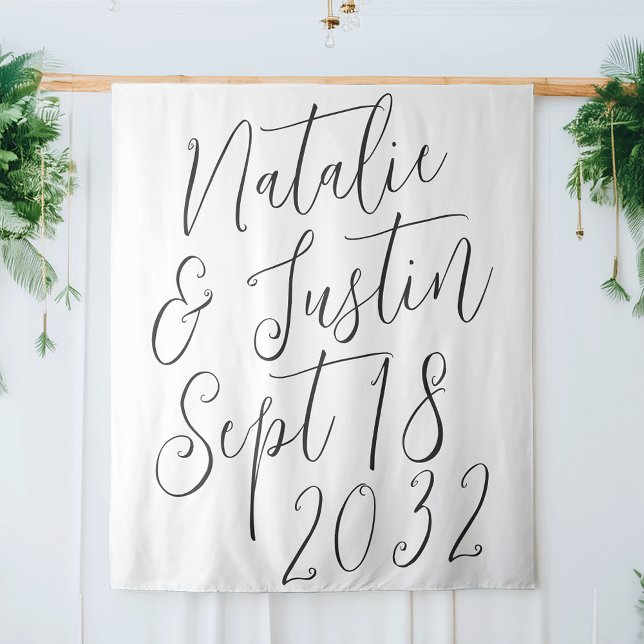 Oversized Calligraphy Script Wedding Backdrop Tapestry (Creator Uploaded)