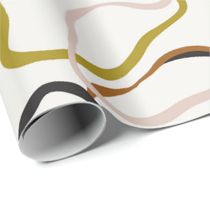 Oversized circles abstract organic flow - olive gr wrapping paper