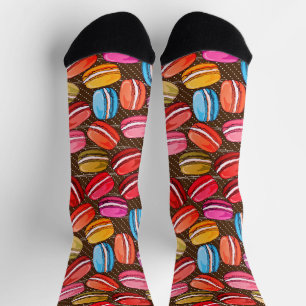Oversized Colourful Macaroon Cookies Pattern Socks