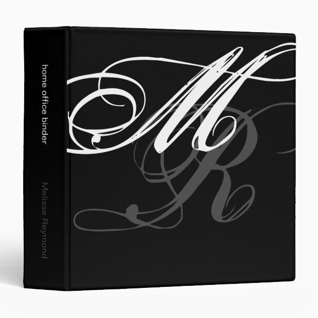 Oversized Cool Font Monogram black Binder (Front/Spine)