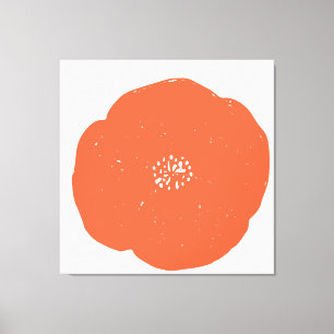 Oversized Flower Block Print in Tangerine Orange