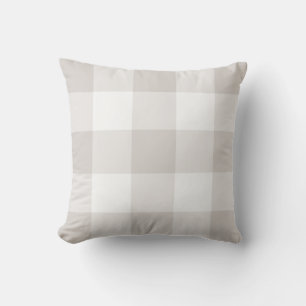 Oversized Gingham Tan Throw Pillow