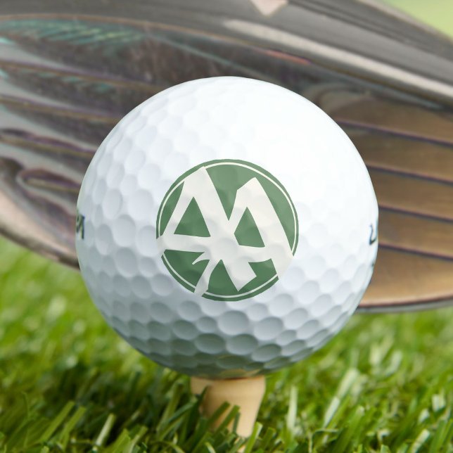 Oversized Initials in White and Green Golf Balls (Creator Uploaded)