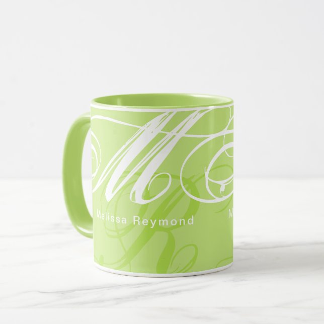 Oversized Monogram Printed-All-Over Lime Mug (Front Left)