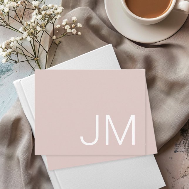 Oversized Monogrammed Initials Blush Pink Card (Creator Uploaded)