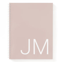 Oversized Monogrammed Initials Blush Pink Notebook