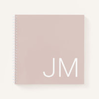 Oversized Monogrammed Initials Pink Sketchbook