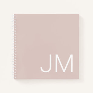 Oversized Monogrammed Initials Pink Sketchbook Notebook