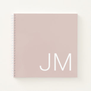 Oversized Monogrammed Initials Pink Sketchbook Notebook