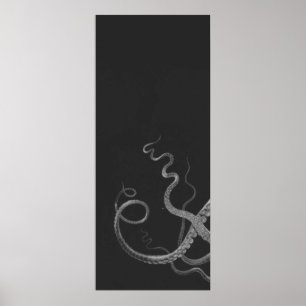 Oversized Octopus Triptych III Print in Grey