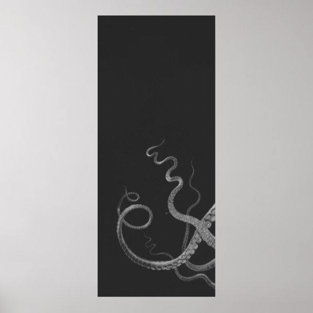 Oversized Octopus Triptych III Print in Grey (Front)