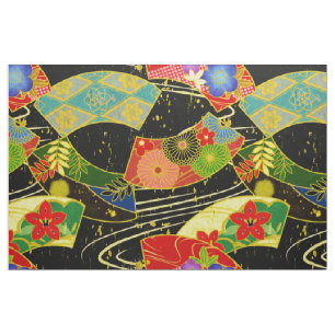 Oversized pattern kimono Japanese fabric