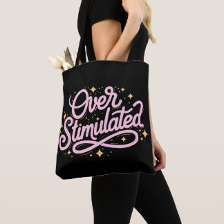 Overstimulated Anxiety Introvert Personalized Name Tote Bag