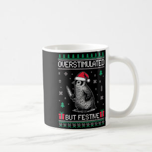 Overstimulated But Festive Christmas Ugly Penguin  Coffee Mug