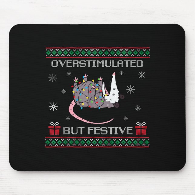 Overstimulated But Festive Ossum Christmas Tree Li Mouse Pad (Front)