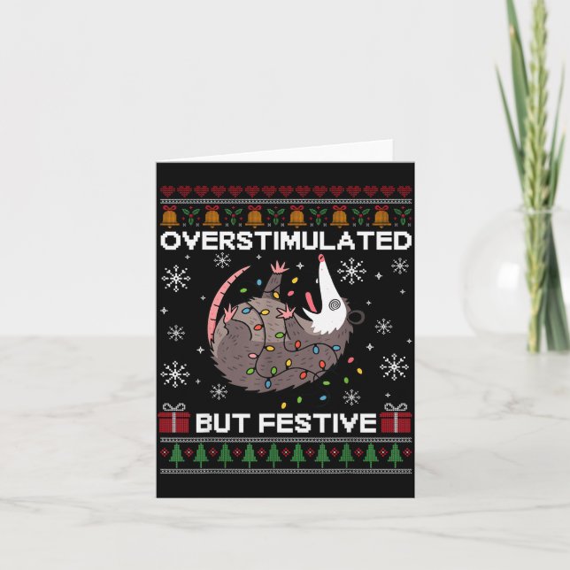 Overstimulated But Festive Ssum Christmas For Men  Card (Front)