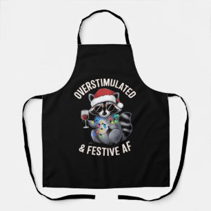 Overstimulated & Festive AF Raccoon Espresso Lover Apron