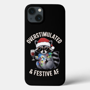 Overstimulated & Festive AF Raccoon Espresso Lover iPhone 13 Case