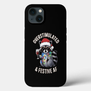 Overstimulated & Festive AF Raccoon Espresso Lover iPhone 13 Case