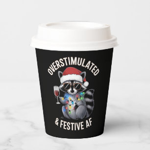 Overstimulated & Festive AF Raccoon Espresso Lover Paper Cups