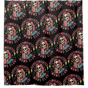 Overstimulated Moms Club Skull Messy Mom Life