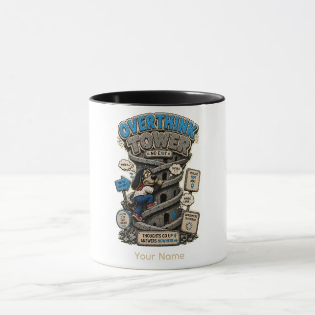 Overthink Universe Personalized Funny Coffee Mug (Center)