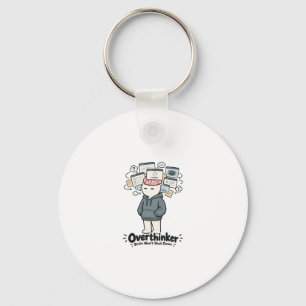 Overthinker Brain Won't Shut Down Funny Meme Keychain