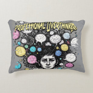 overthinker funny design accent pillow