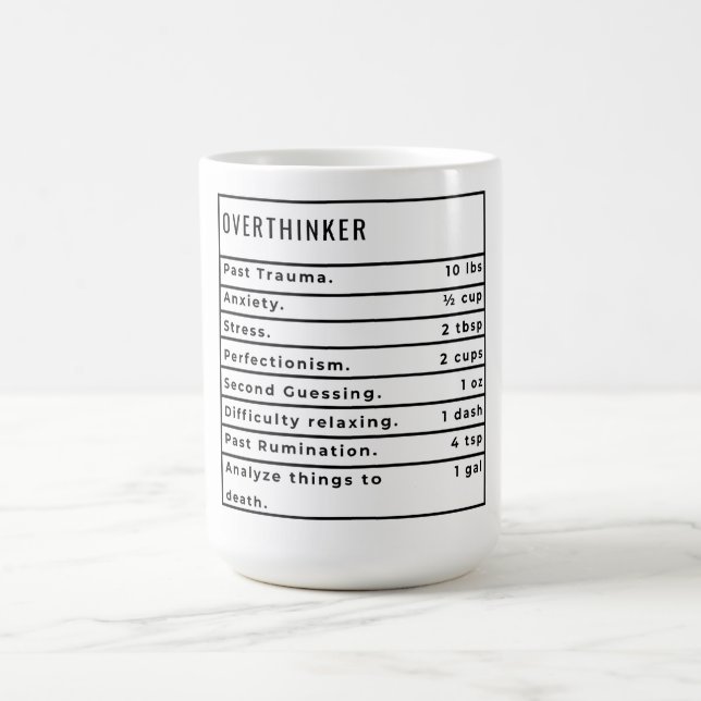 Overthinker Recipe Coffee Mug (Center)