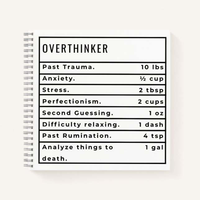 Overthinker Recipe Notebook (Front)