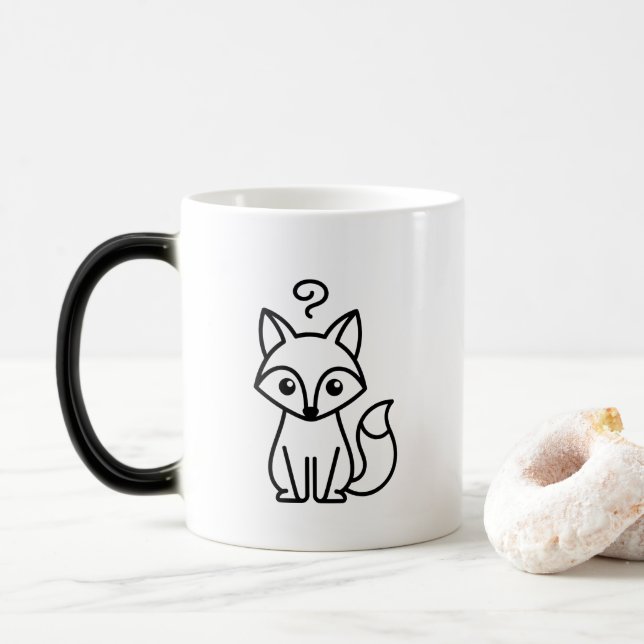 Overthinking Again Fox Magic Mug (With Donut)